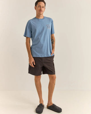 Rhythm Worn Path Short Sleeve T-Shirt - Sea Blue