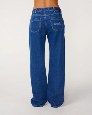 Rip Curl Women's Aggie Relaxed Jeans - Mid Blue