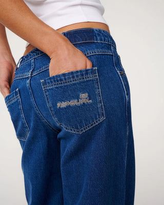 Rip Curl Women's Aggie Relaxed Jeans - Mid Blue