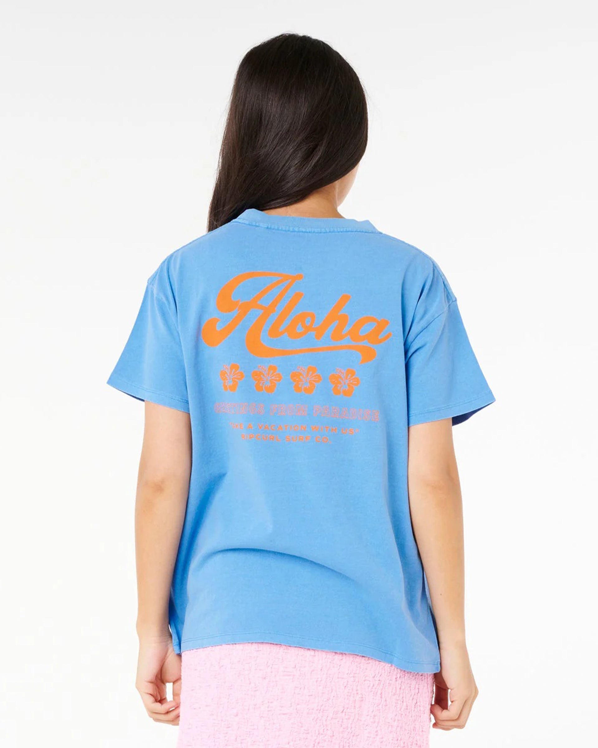 Aloha Relaxed Tee - Azure Blue – Jack's Surfboards
