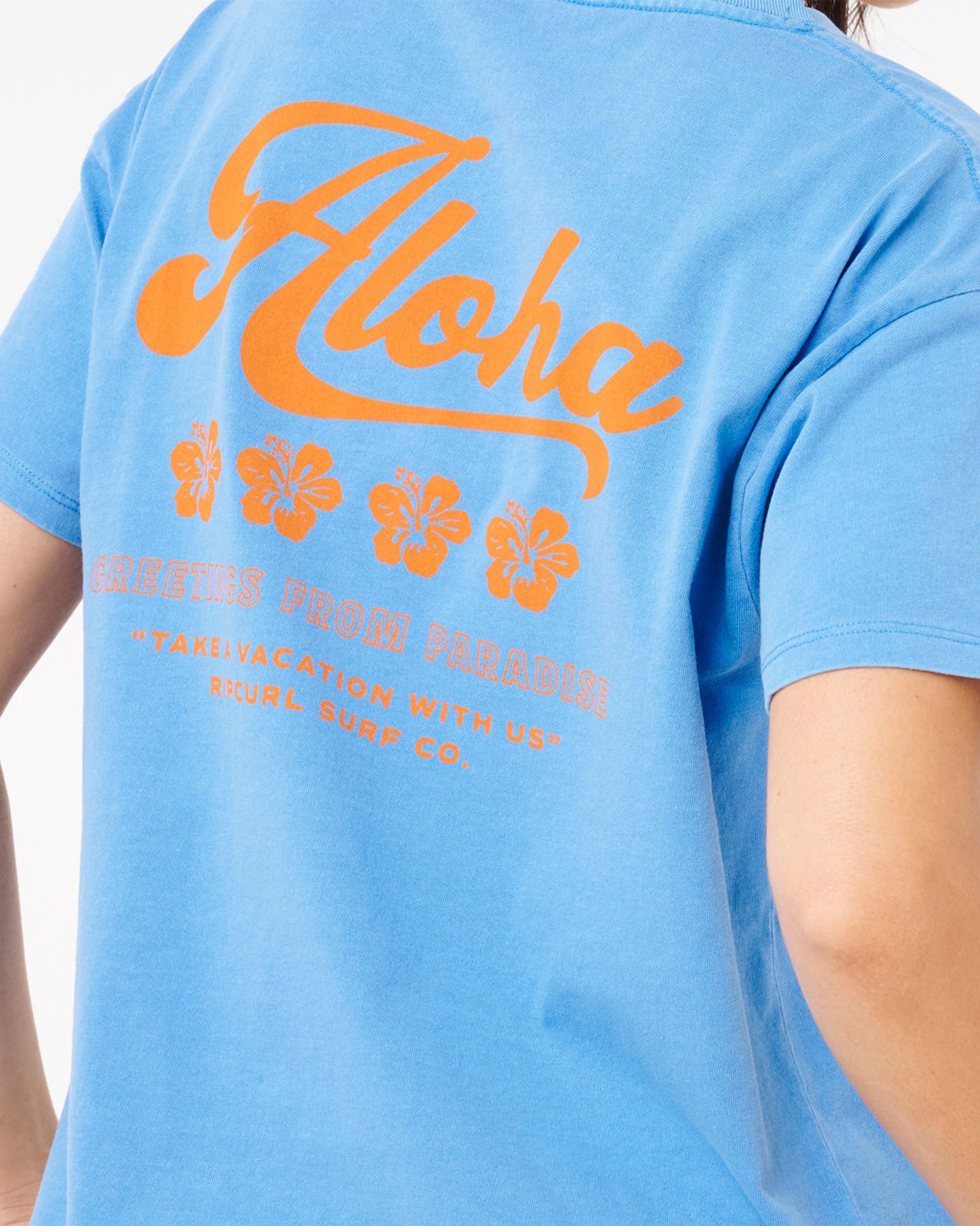 Aloha Relaxed Tee - Azure Blue – Jack's Surfboards