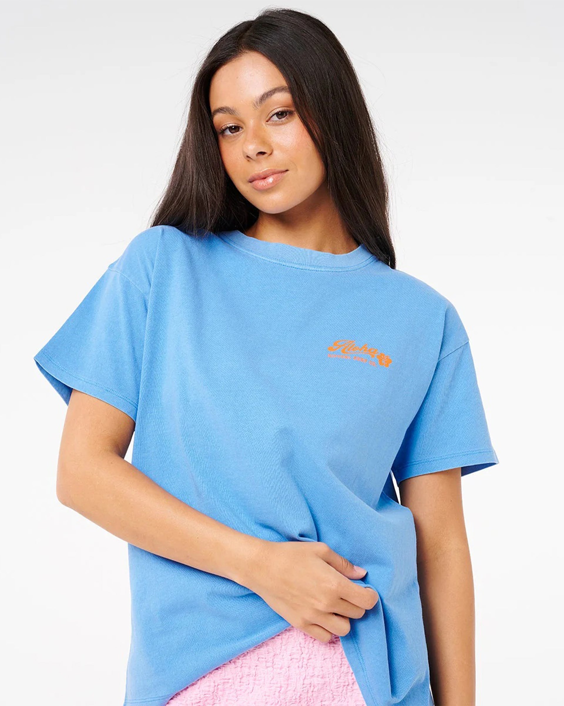 Aloha Relaxed Tee - Azure Blue – Jack's Surfboards