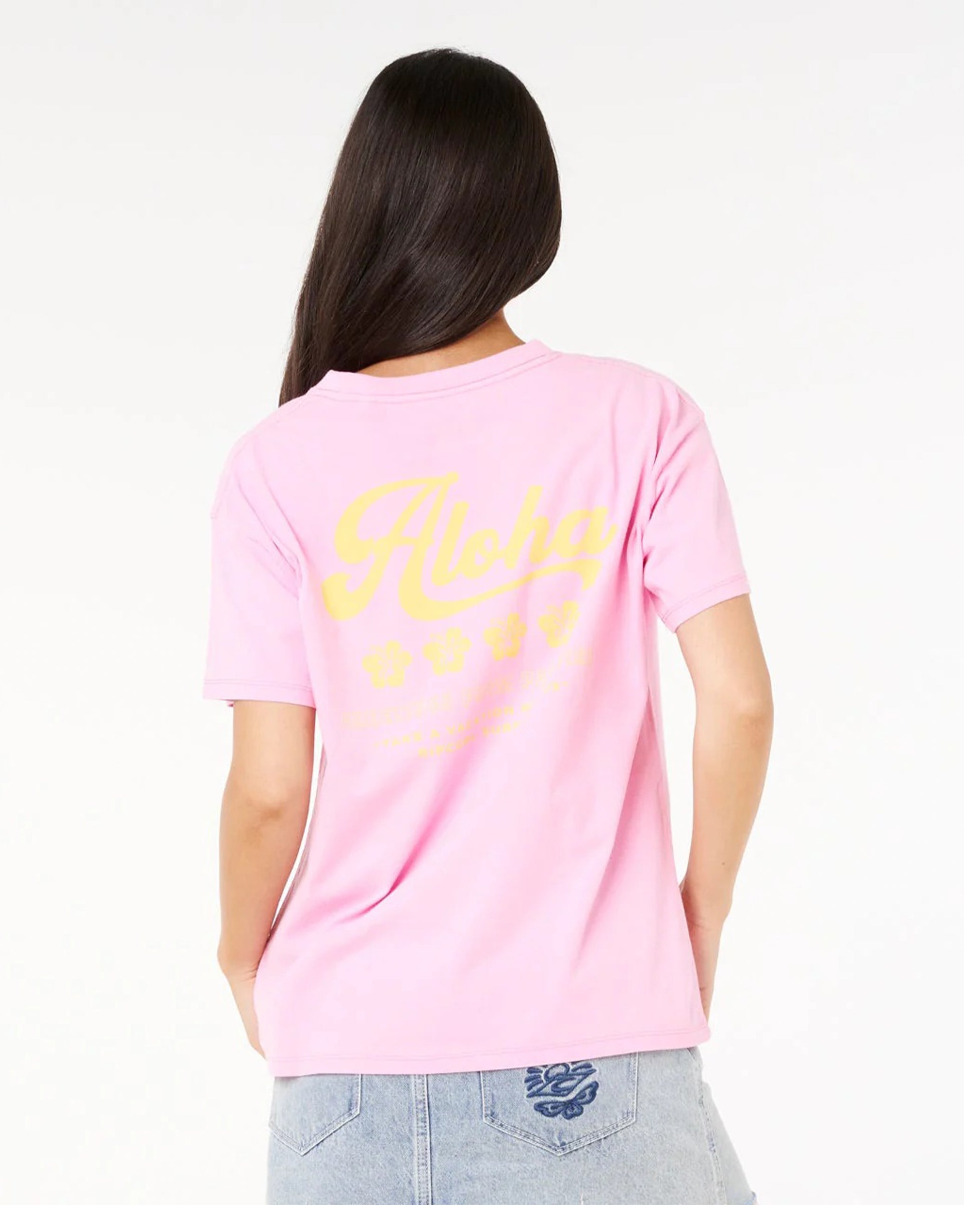 Aloha Relaxed Tee - Pastel Pink – Jack's Surfboards