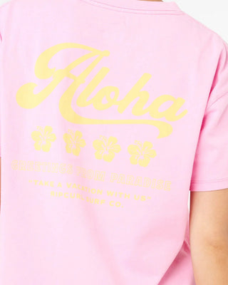 Rip Curl Women's Aloha Relaxed Tee - Pastel Pink
