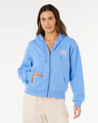 Rip Curl Women's Aloha Zip Thru Hoodie - Cornflower Blue