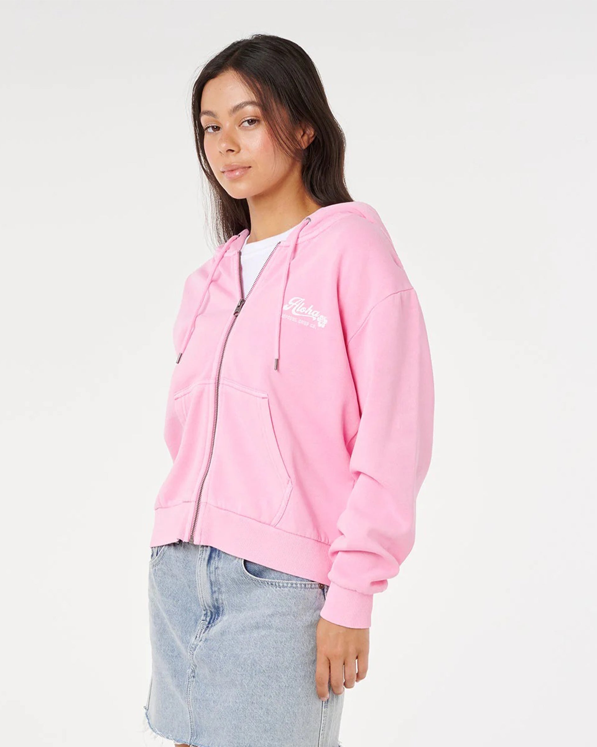 Rip Curl Women's Aloha Relaxed Zip Through - Pastel Pink