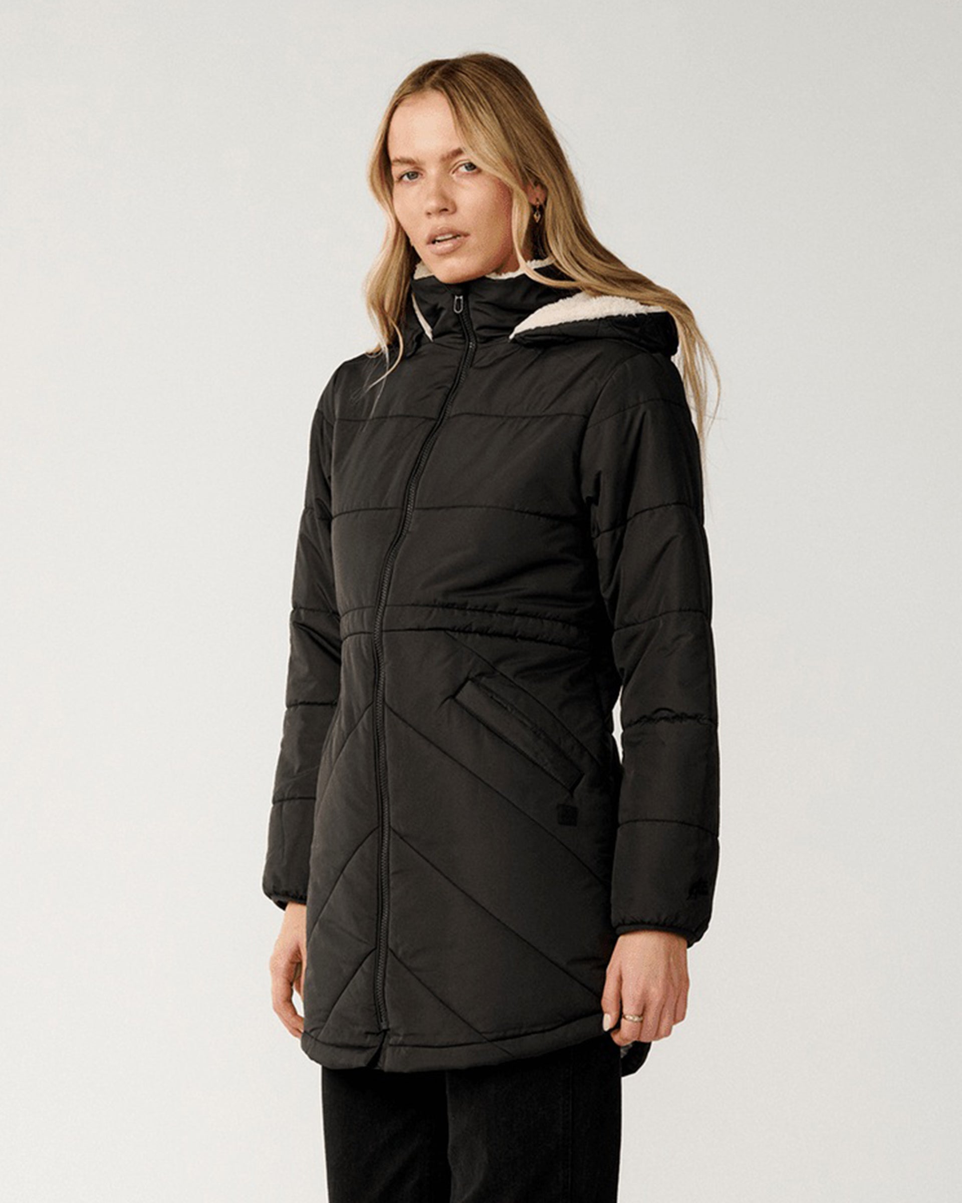 Rip Curl Anti-Series Anoeta Long Line Jacket - Washed Black