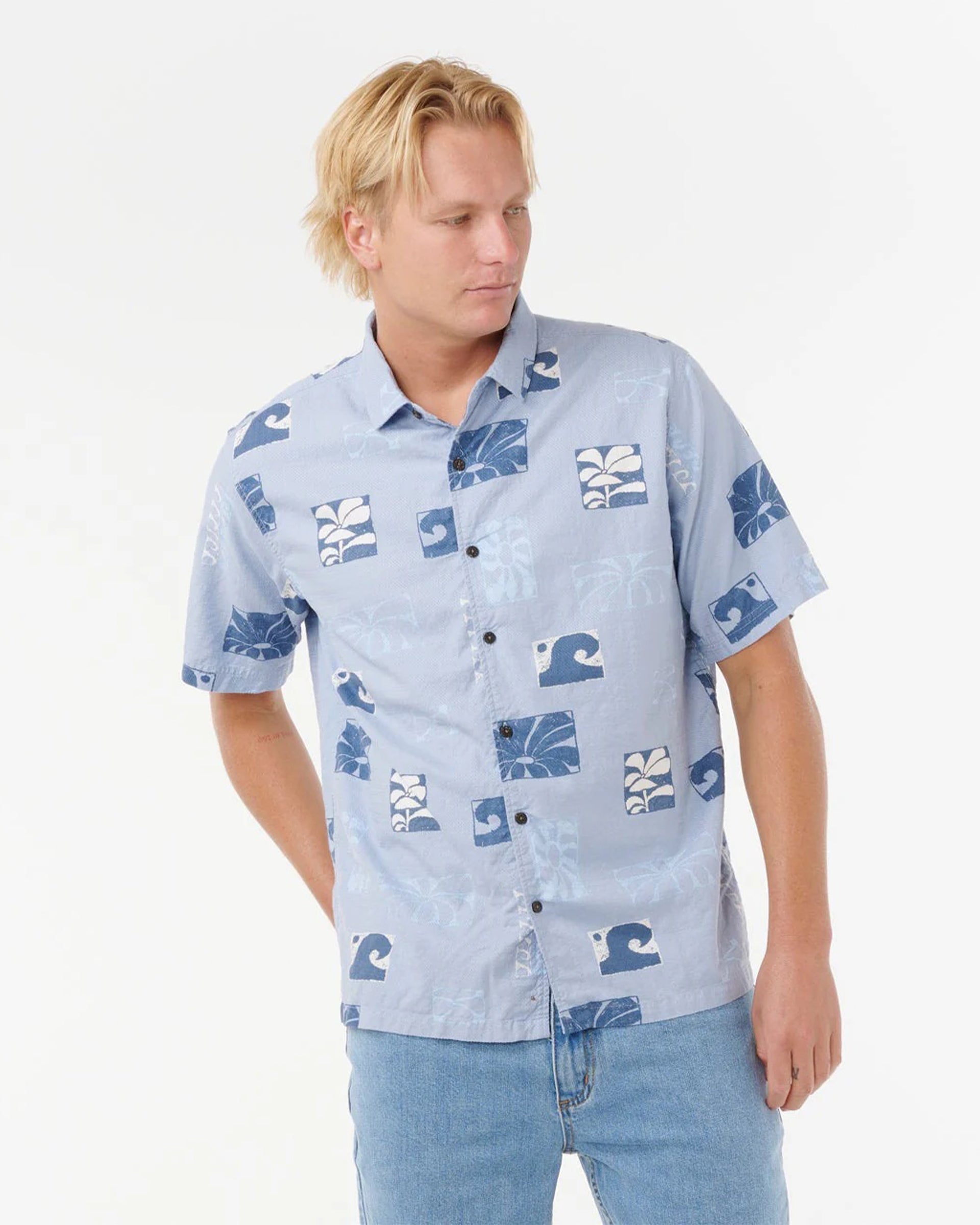 Rip Curl Artist Of The Search - Ty Williams Short Sleeve Shirt  Spray Blue