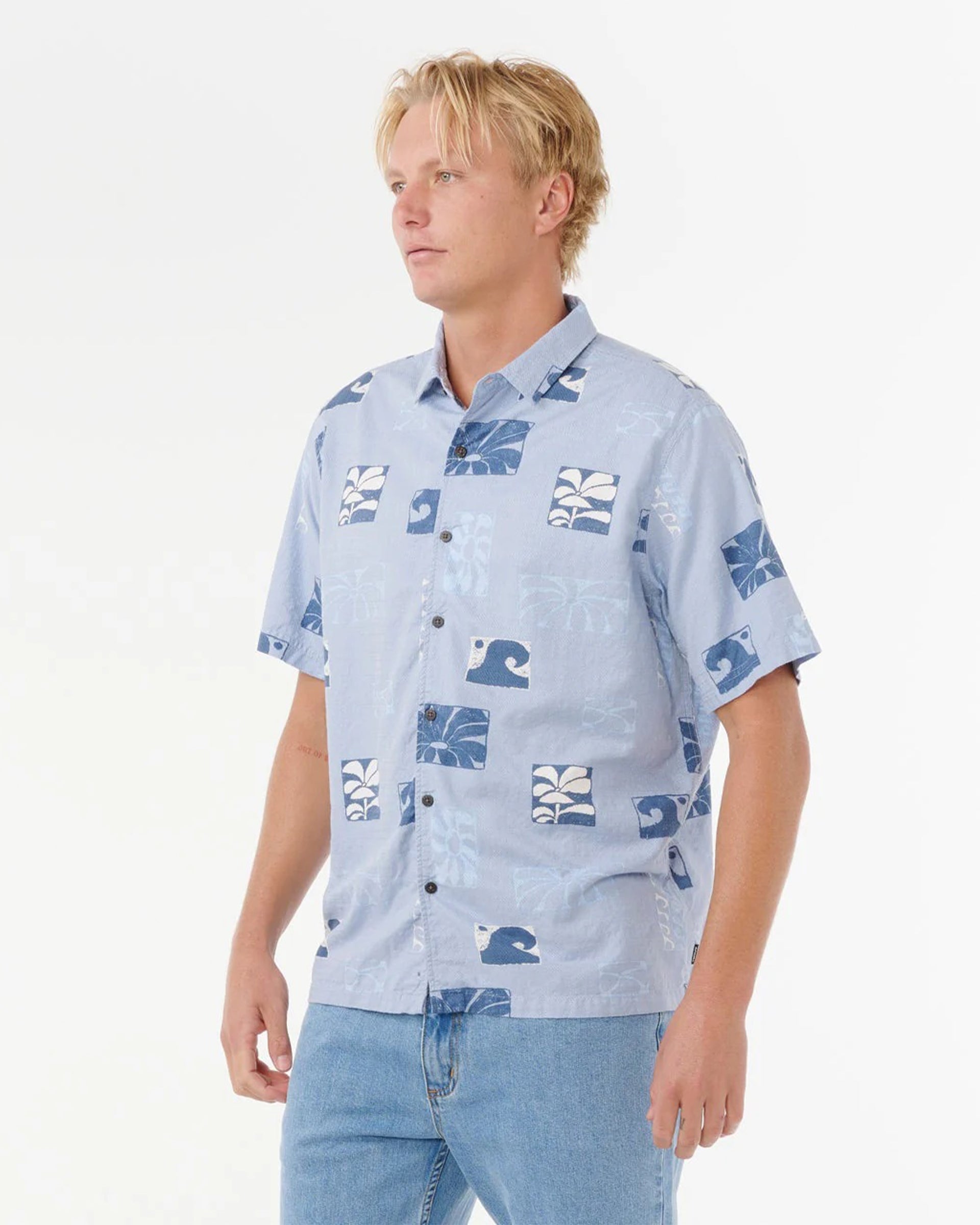 Rip Curl Artist Of The Search - Ty Williams Short Sleeve Shirt  Spray Blue