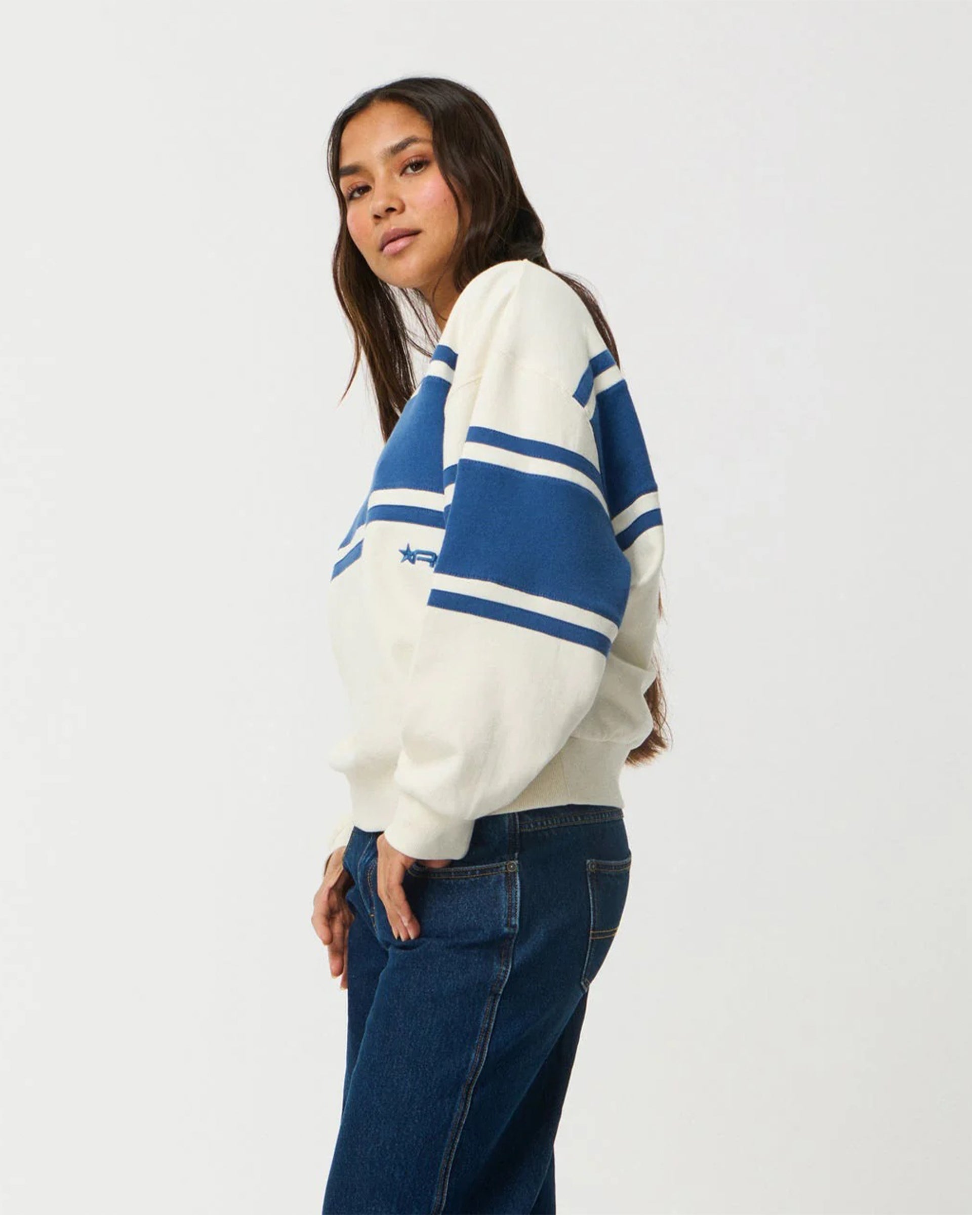 Rip Curl Women's Archive Script Panel Crewneck Sweater - Bone