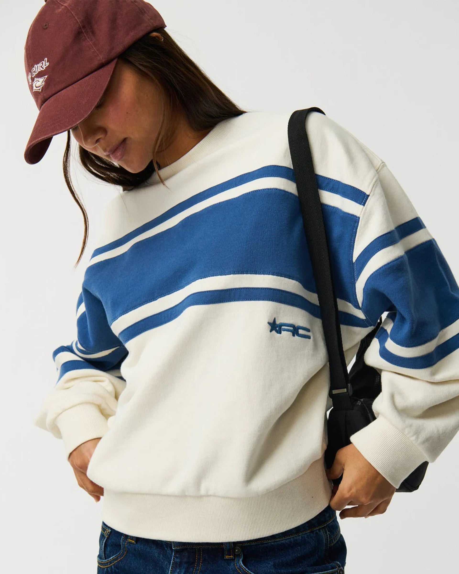 Rip Curl Women's Archive Script Panel Crewneck Sweater - Bone