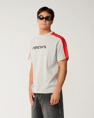 Rip Curl Archive Up Top Panel Loose Short Sleeve T-Shirt - Grey Marle