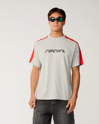 Rip Curl Archive Up Top Panel Loose Short Sleeve T-Shirt - Grey Marle