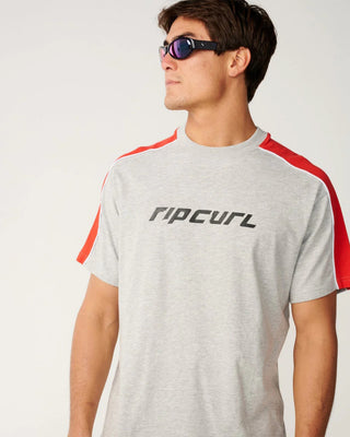 Rip Curl Archive Up Top Panel Loose Short Sleeve T-Shirt - Grey Marle