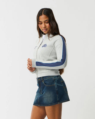Rip Curl Women's Archive Script Fitted Zip Through - Grey Marle/Navy