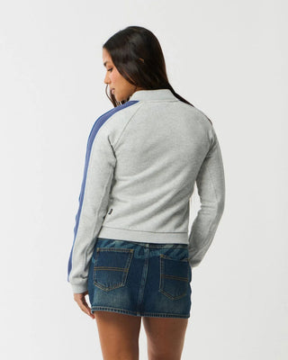 Rip Curl Women's Archive Script Fitted Zip Through - Grey Marle/Navy
