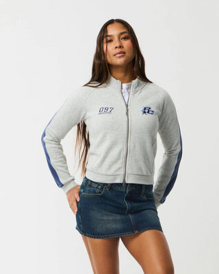 Rip Curl Women's Archive Script Fitted Zip Through - Grey Marle/Navy