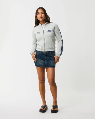 Rip Curl Women's Archive Script Fitted Zip Through - Grey Marle/Navy