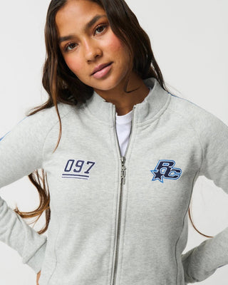 Rip Curl Women's Archive Script Fitted Zip Through - Grey Marle/Navy
