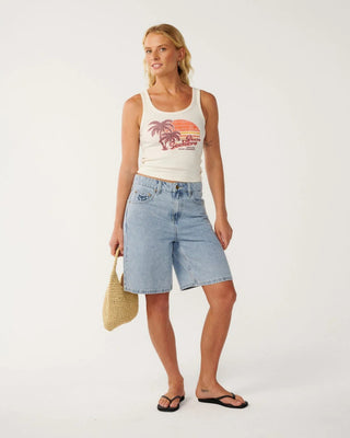 Rip Curl Women's Beach Days Fitted Tank - Bone