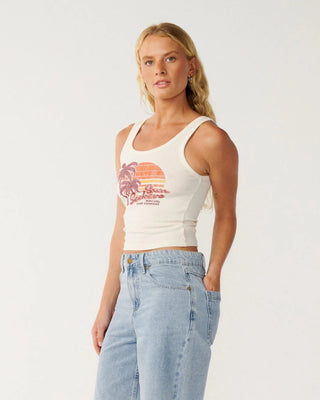 Rip Curl Women's Beach Days Fitted Tank - Bone