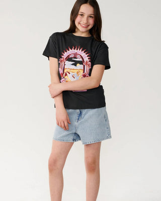 Rip Curl Girl's (8-16) Costa Del Sol Band Tee - Washed Black