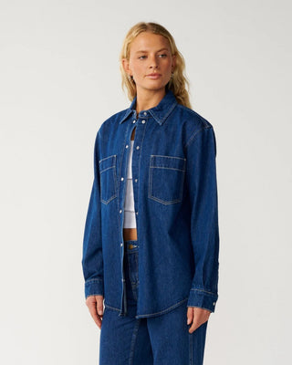 Rip Curl Women's Cruisin Denim Long Sleeve Shirt - Mid Blue