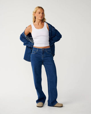 Rip Curl Women's Cruisin Denim Long Sleeve Shirt - Mid Blue