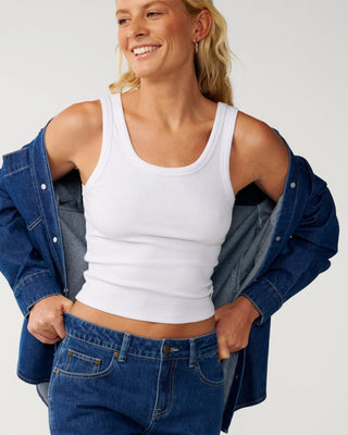 Rip Curl Women's Cruisin Denim Long Sleeve Shirt - Mid Blue