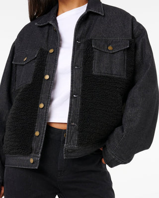 Rip Curl Women's Cruisin' Sherpa Denim Jacket - Black