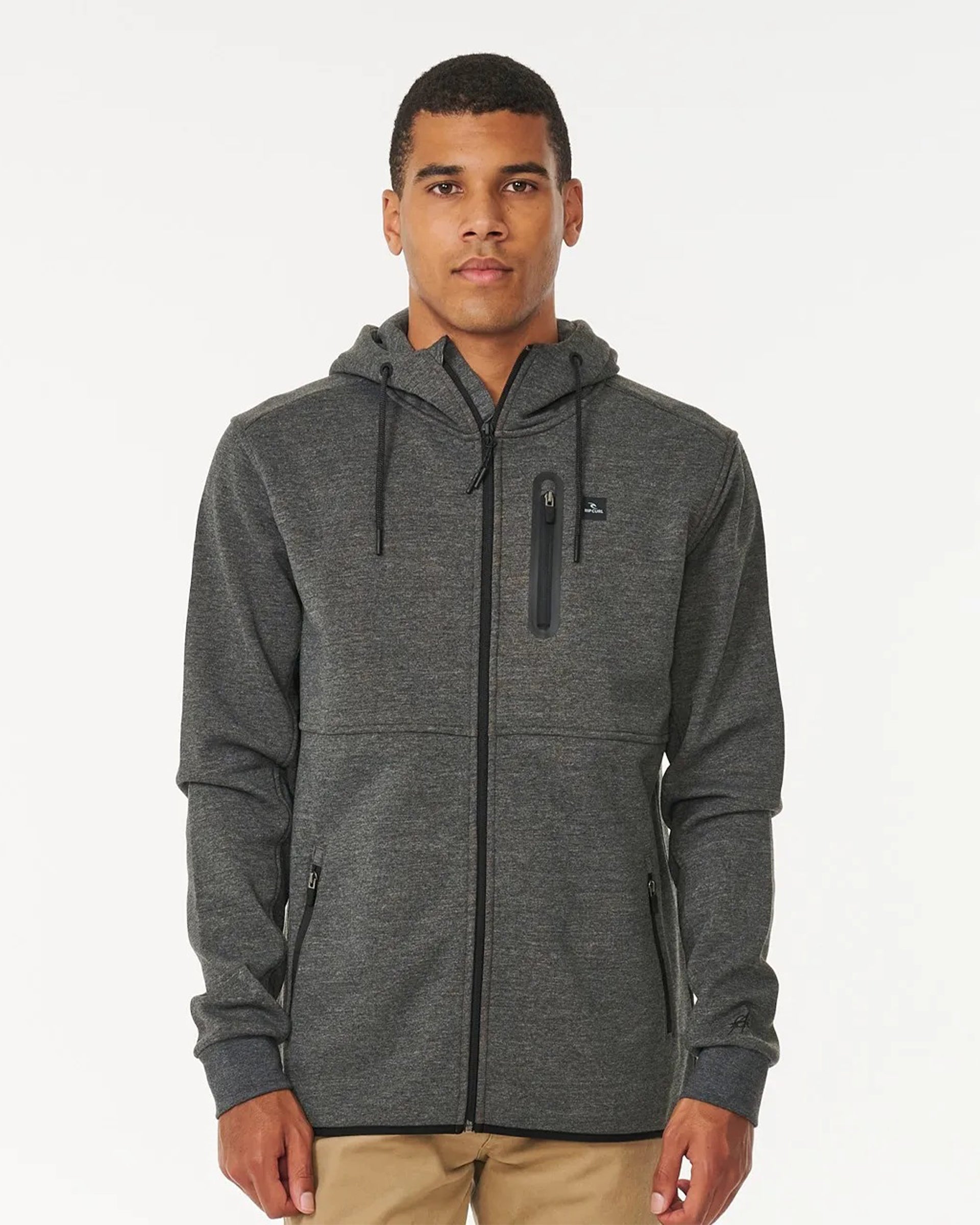 Rip Curl Anti Series Departed Zip Thru Fleece - Charcoal Marle