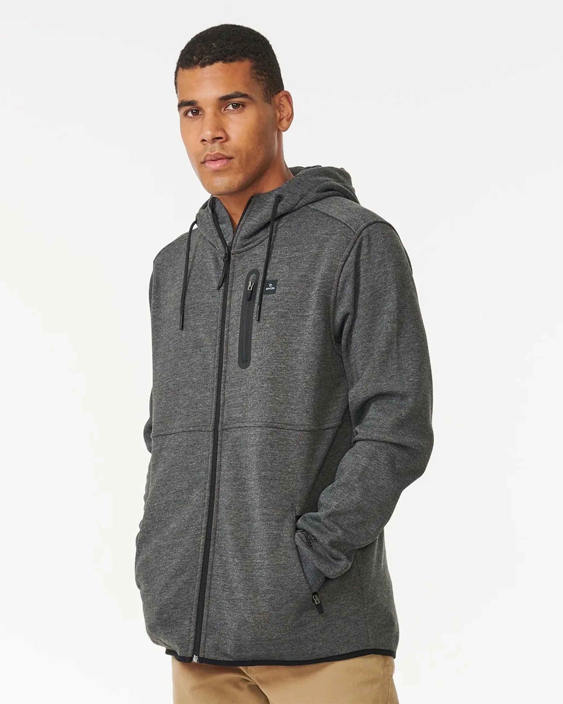 Rip Curl Anti Series Departed Zip Thru Fleece - Charcoal Marle