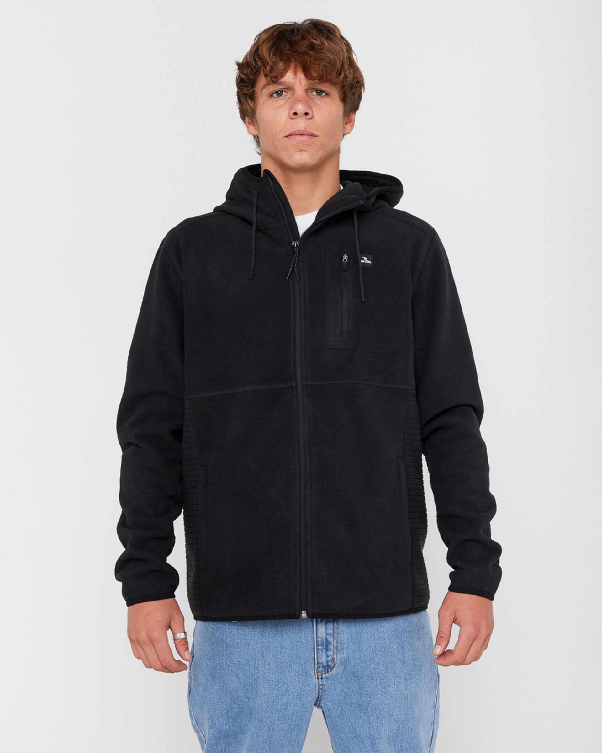 Rip Curl Departed Polar Fleece Zip Thru - Black