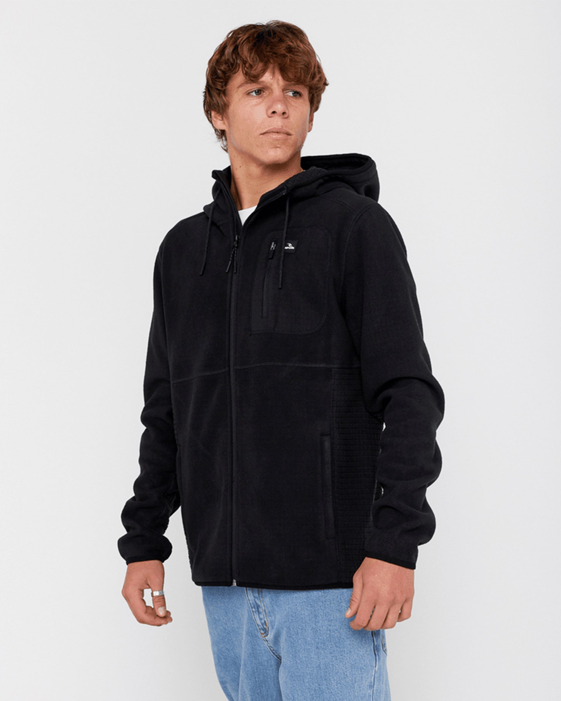 Rip Curl Departed Polar Fleece Zip Thru - Black
