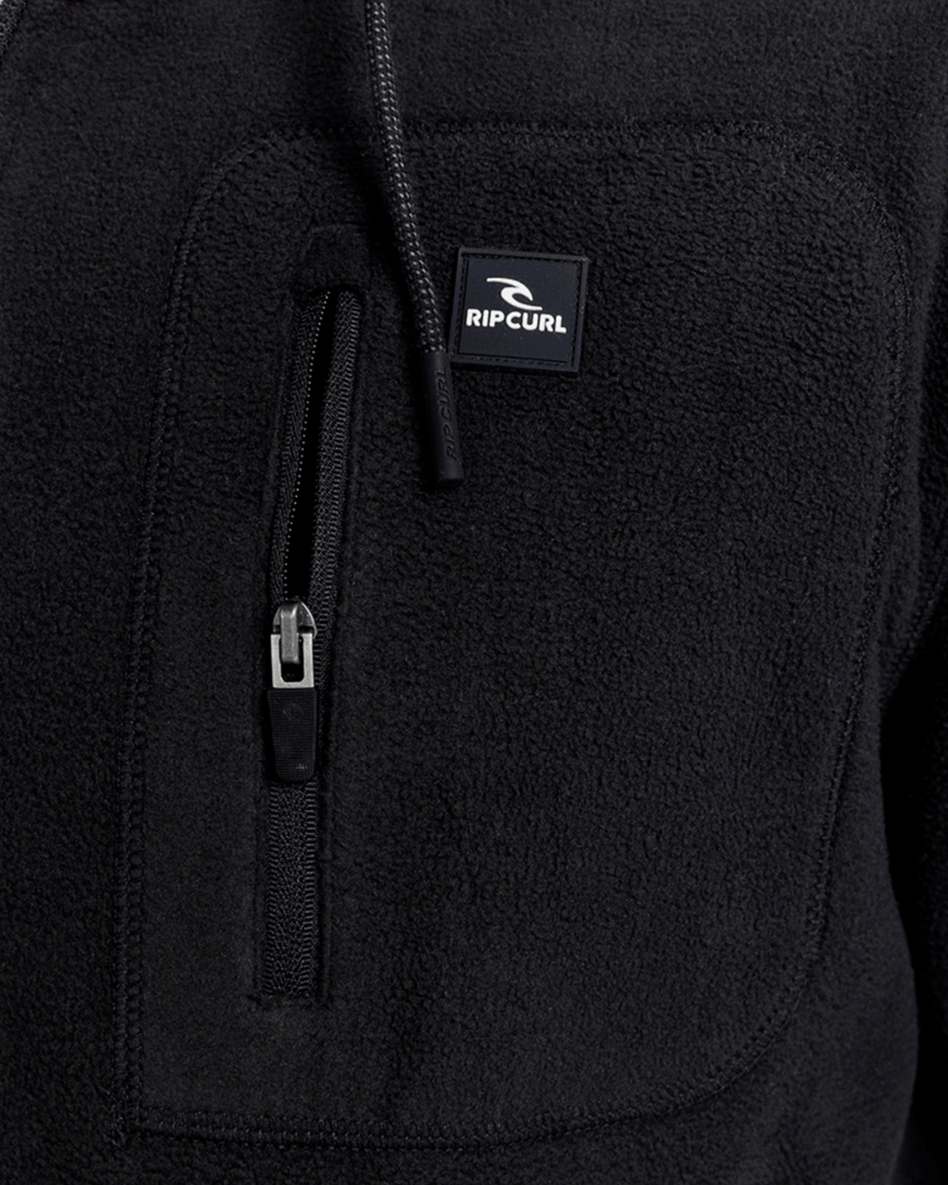 Rip Curl Departed Polar Fleece Zip Thru - Black
