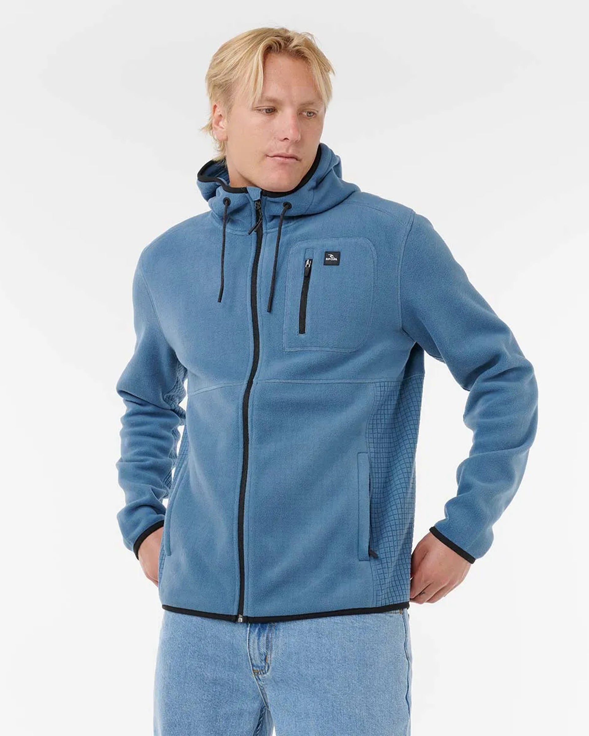Rip Curl Departed Polar Fleece Zip Thru - Bluefin
