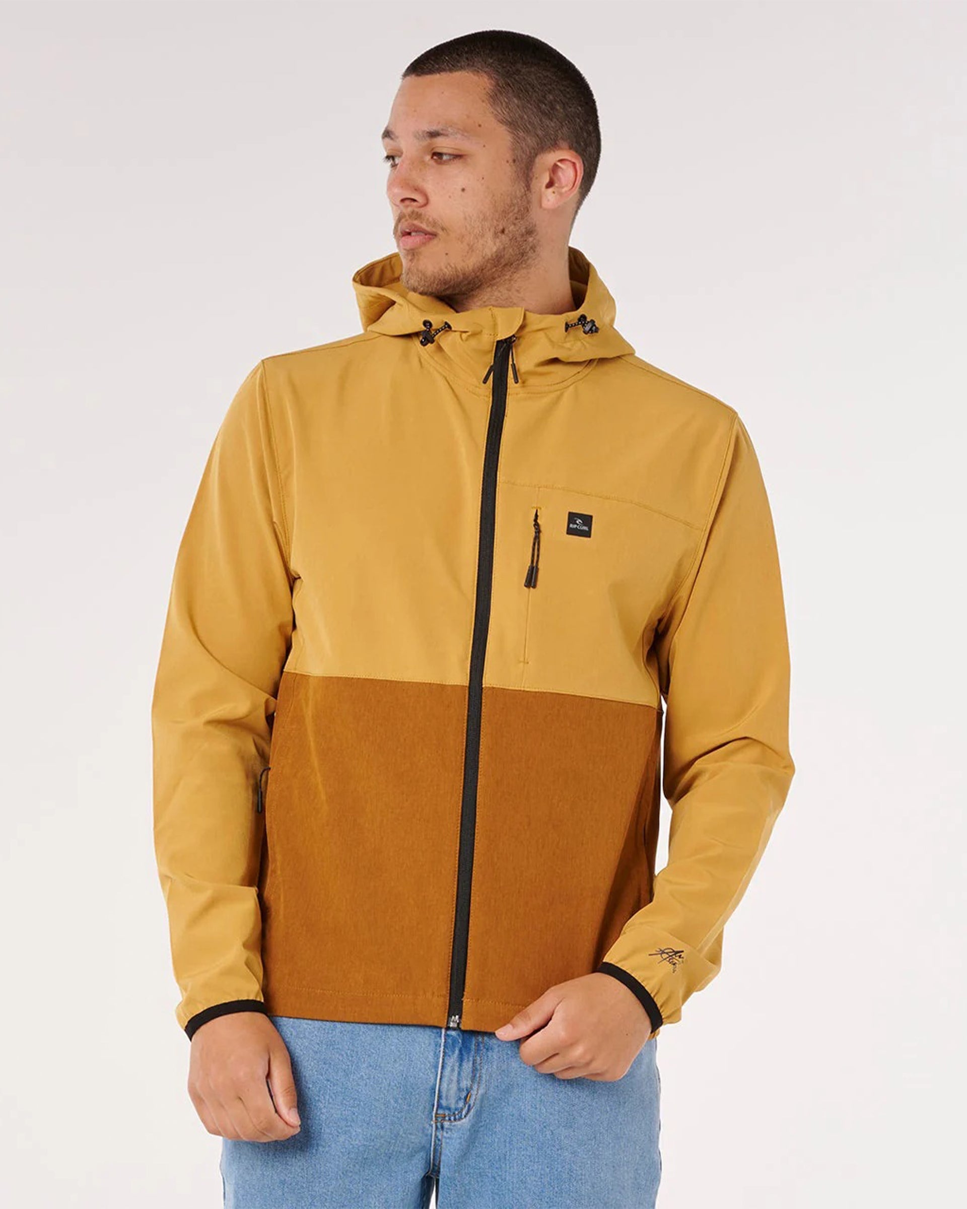 Rip Curl Elite Anti-Series Zip Through Jacket - Brown/Gold