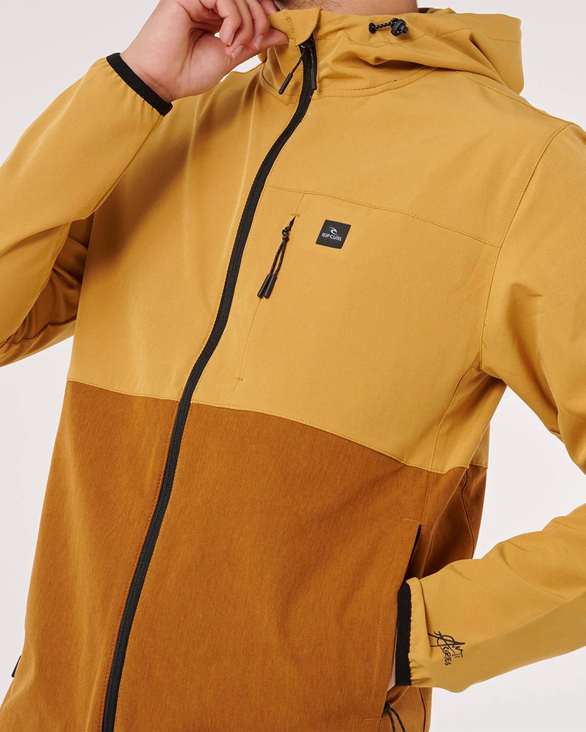 Rip Curl Elite Anti-Series Zip Through Jacket - Brown/Gold