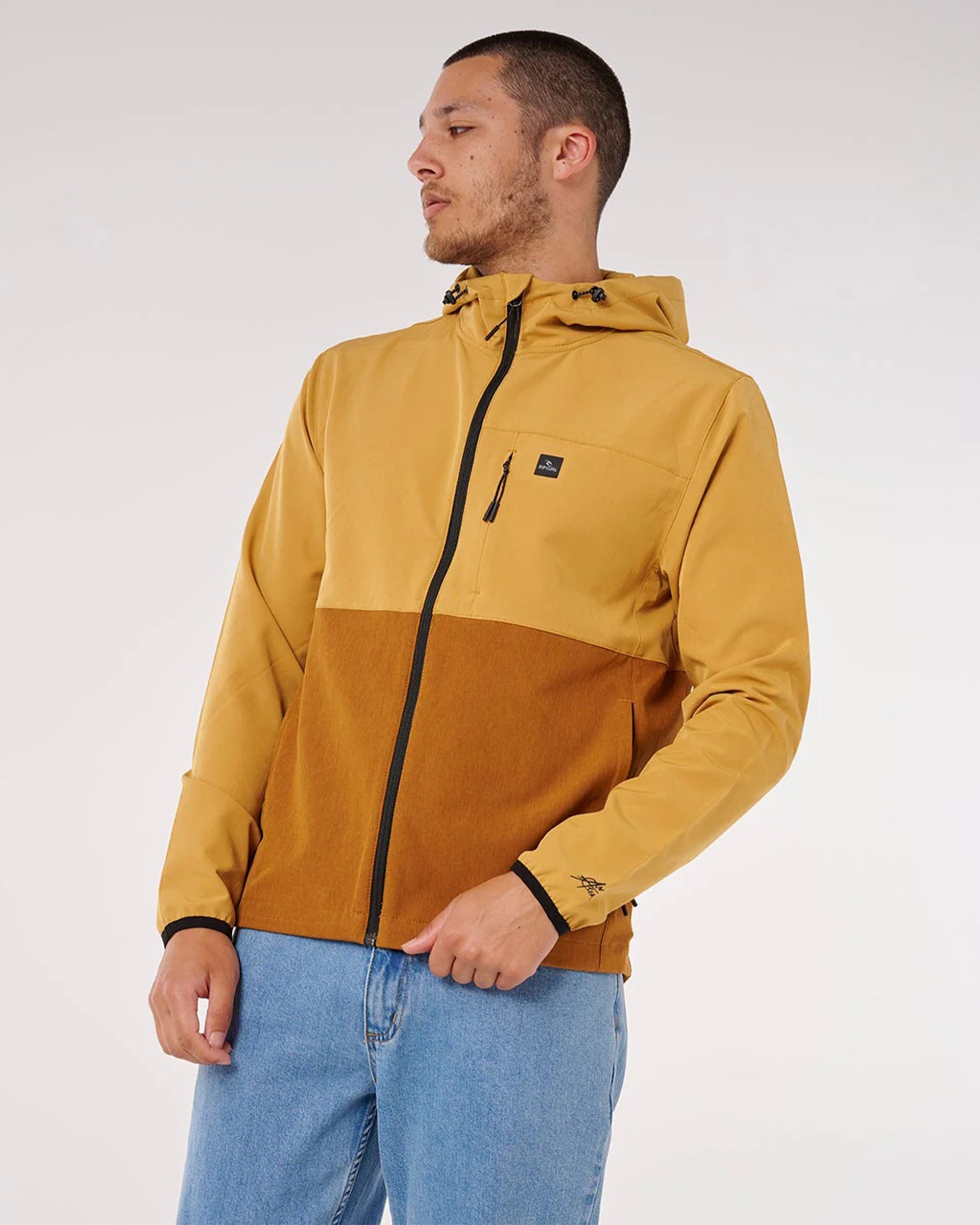 Rip Curl Elite Anti-Series Zip Through Jacket - Brown/Gold