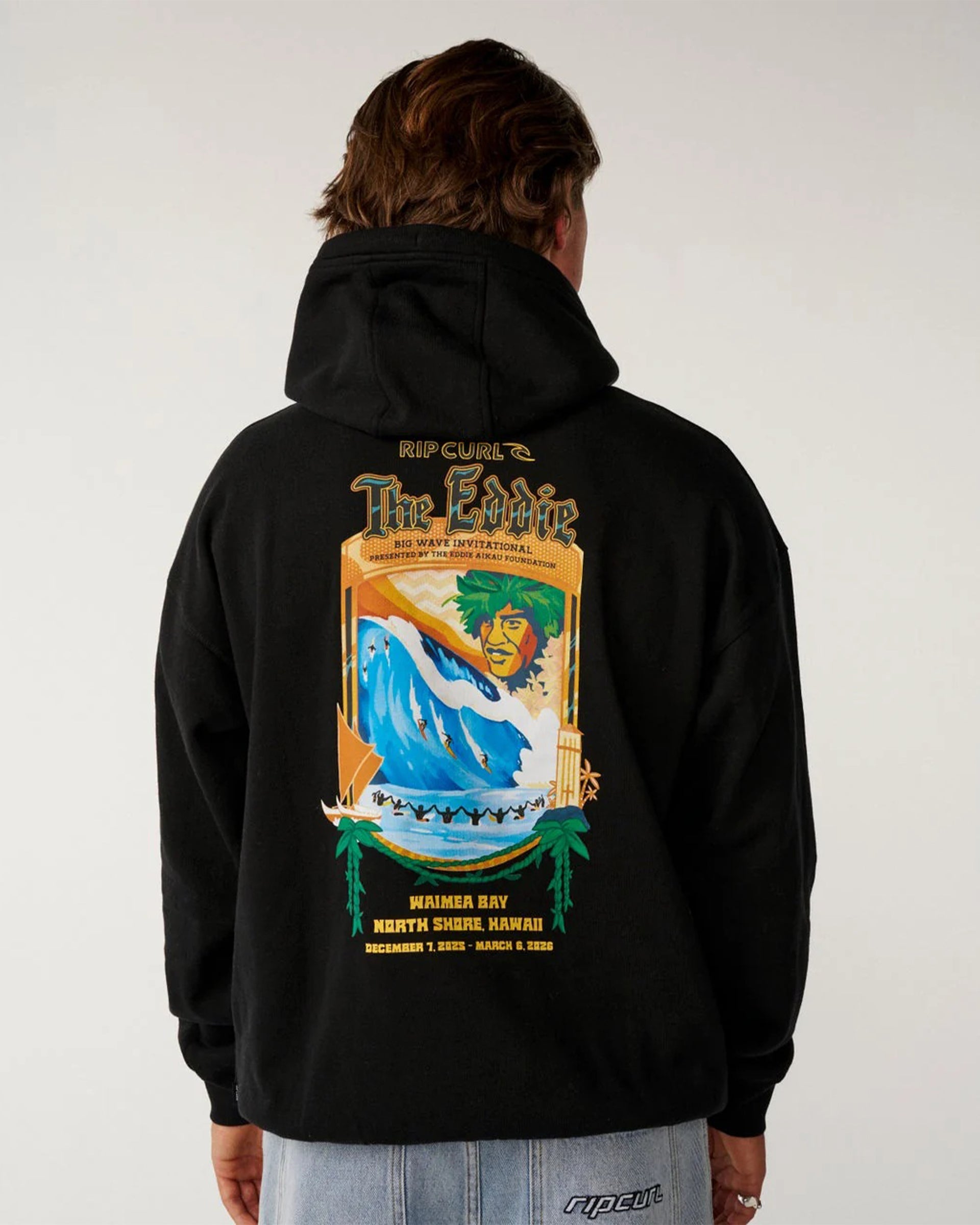 Rip Curl Eddie Would Go Poster Hood - Black