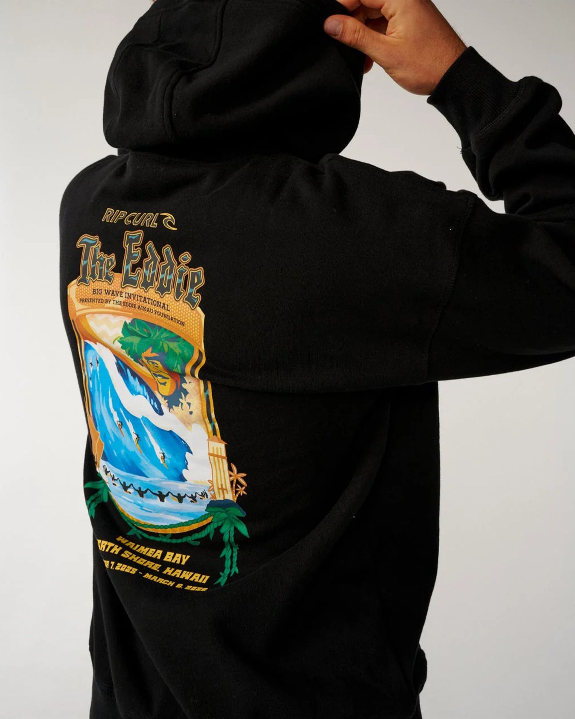 Rip Curl Eddie Would Go Poster Hood - Black