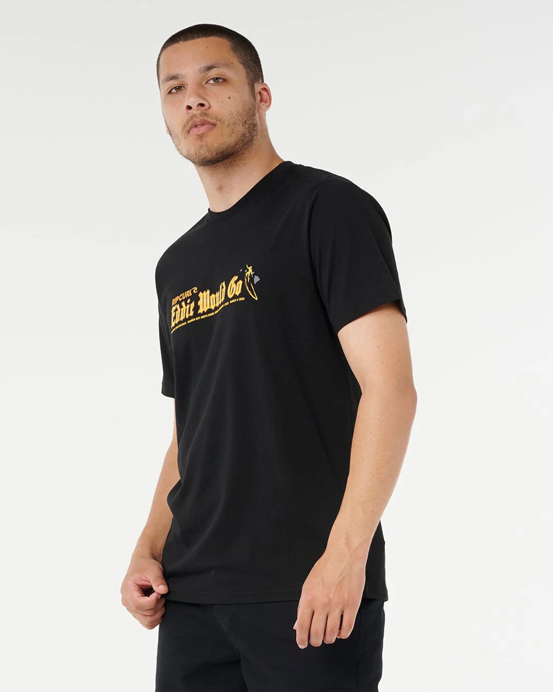 Rip Curl Eddie Would Go Sticker Tee - Black