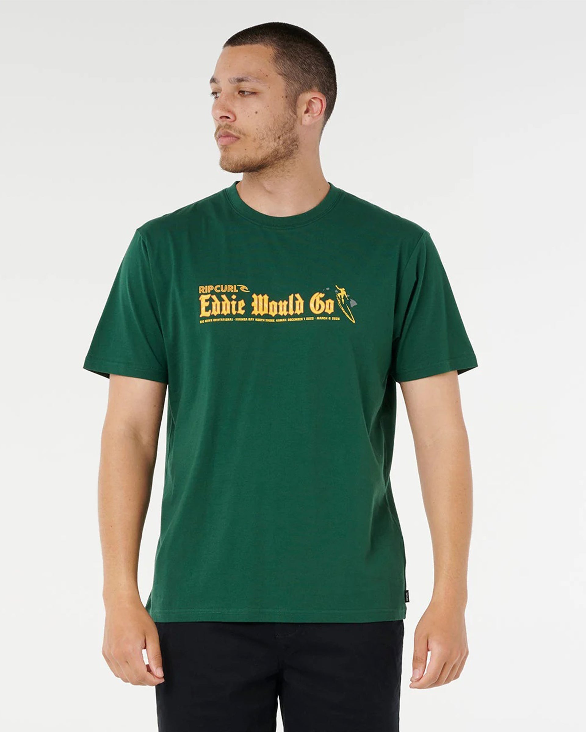 Rip Curl Eddie Would Go Sticker Tee - Green