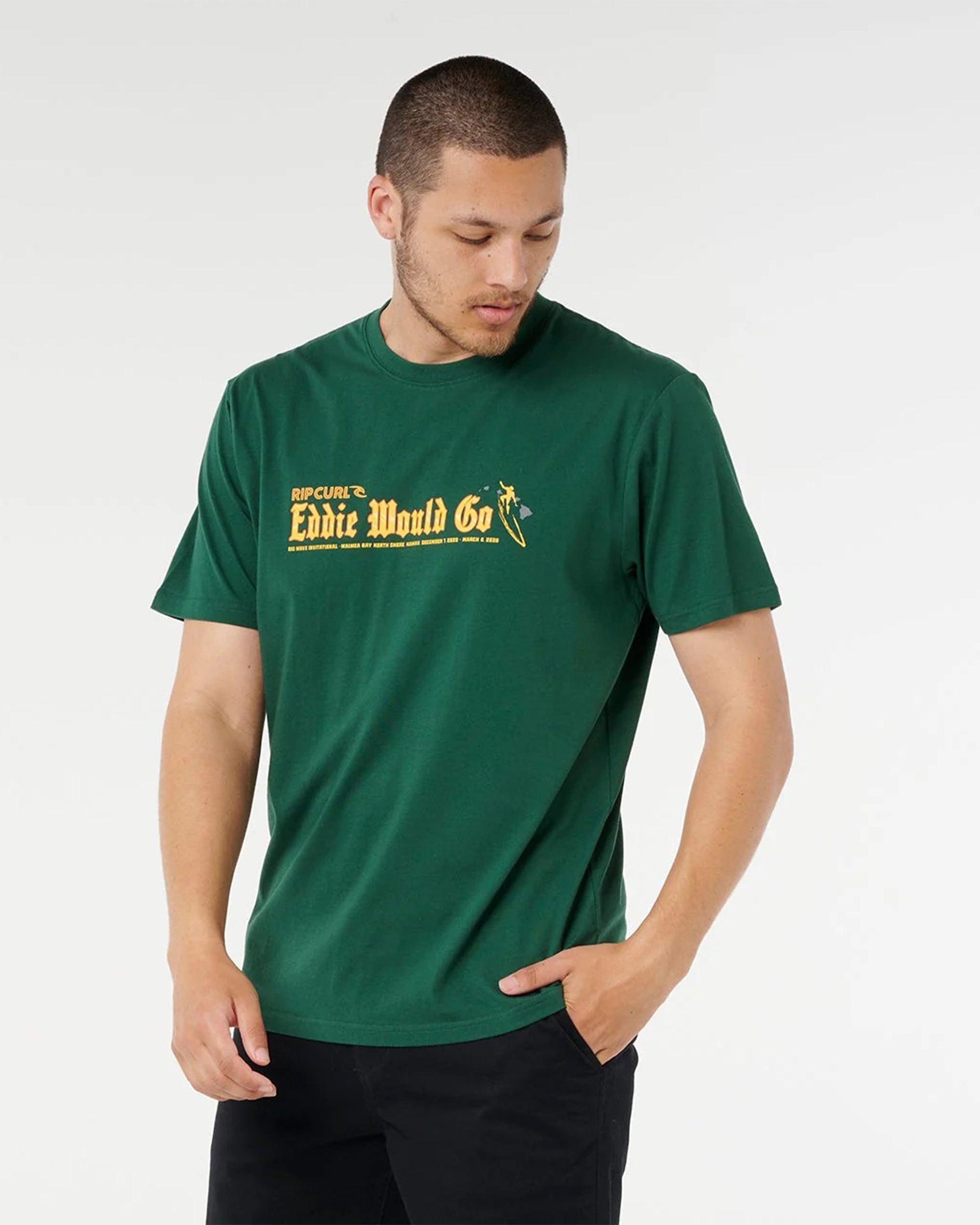 Rip Curl Eddie Would Go Sticker Tee - Green