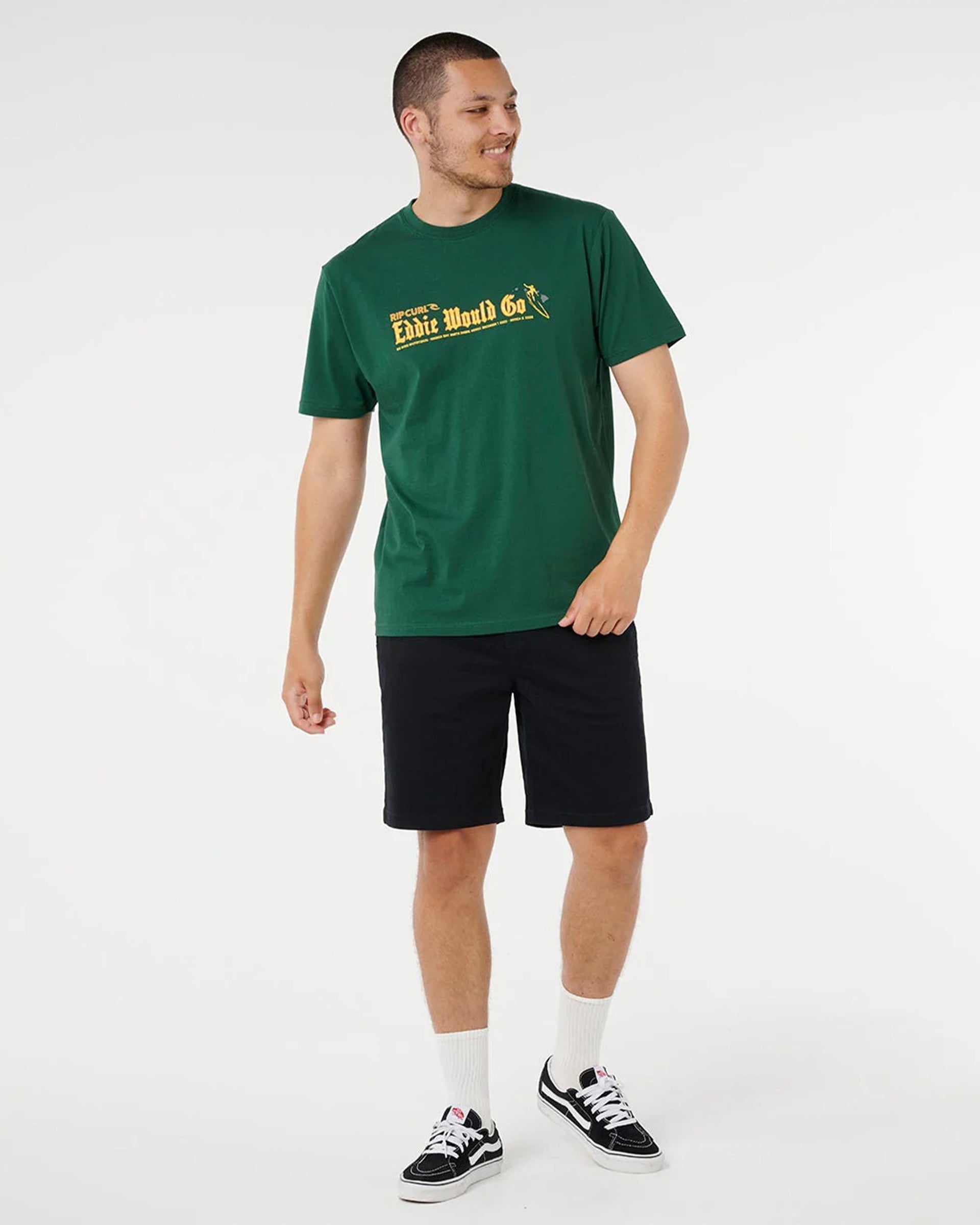 Rip Curl Eddie Would Go Sticker Tee - Green