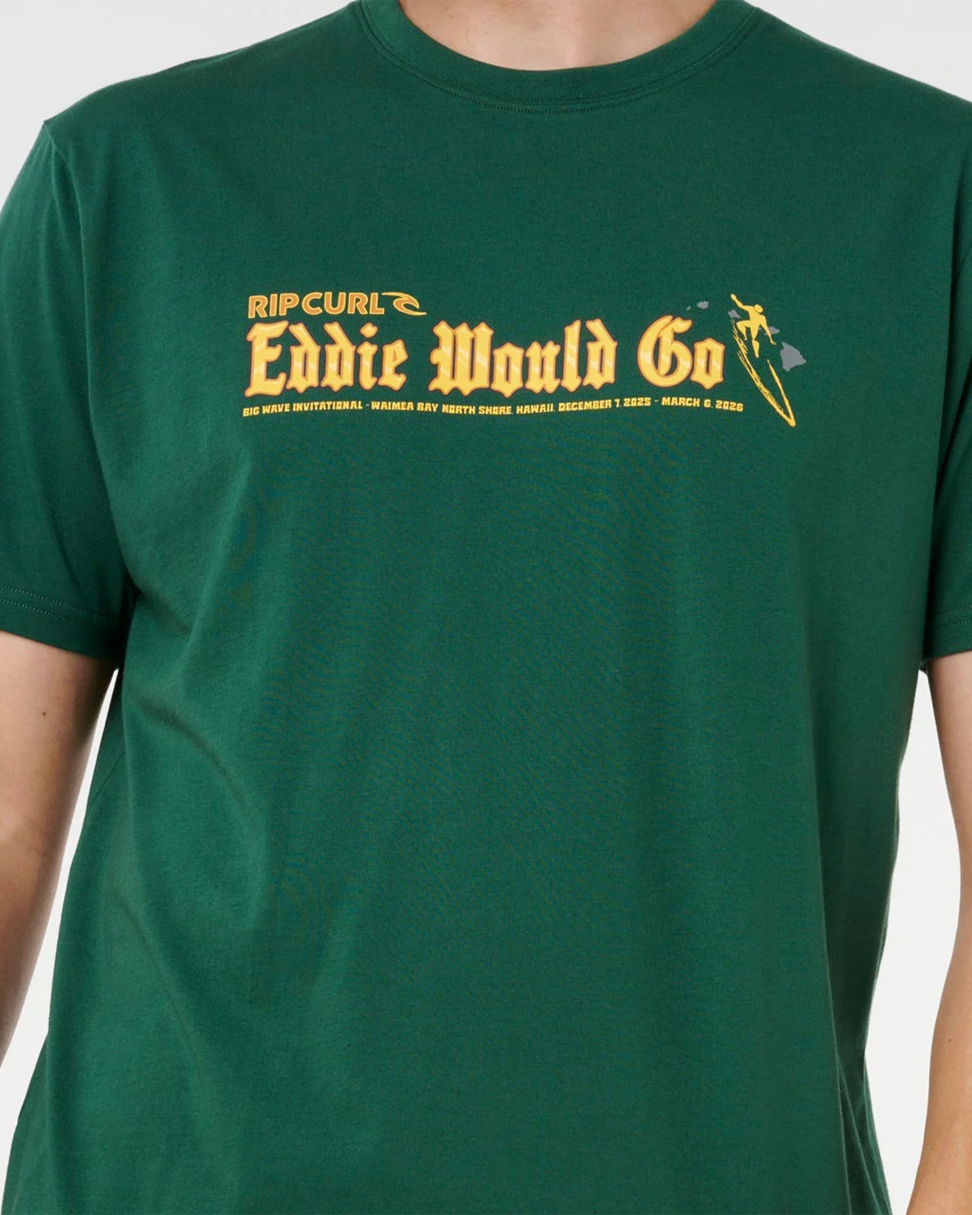 Rip Curl Eddie Would Go Sticker Tee - Green