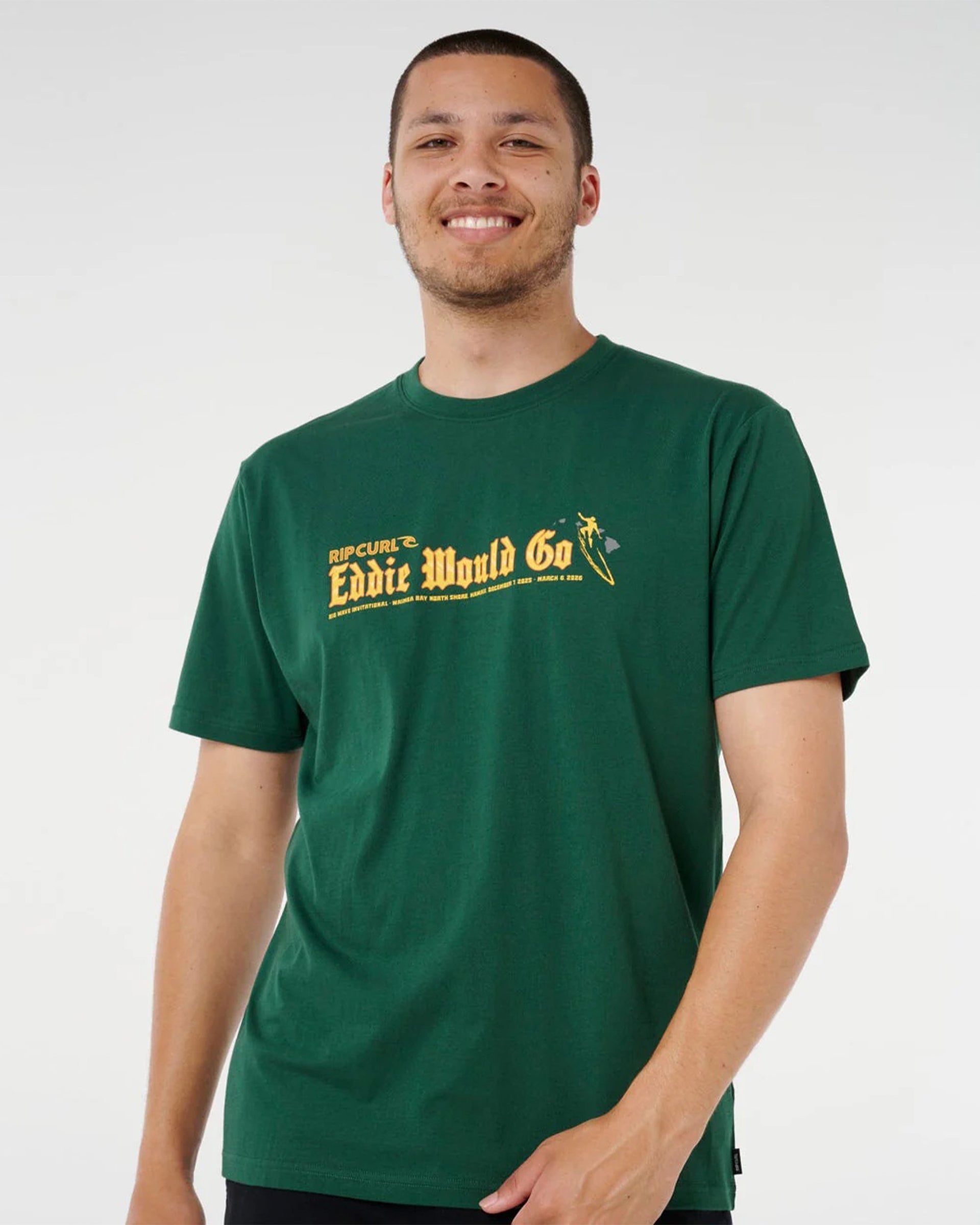Rip Curl Eddie Would Go Sticker Tee - Green