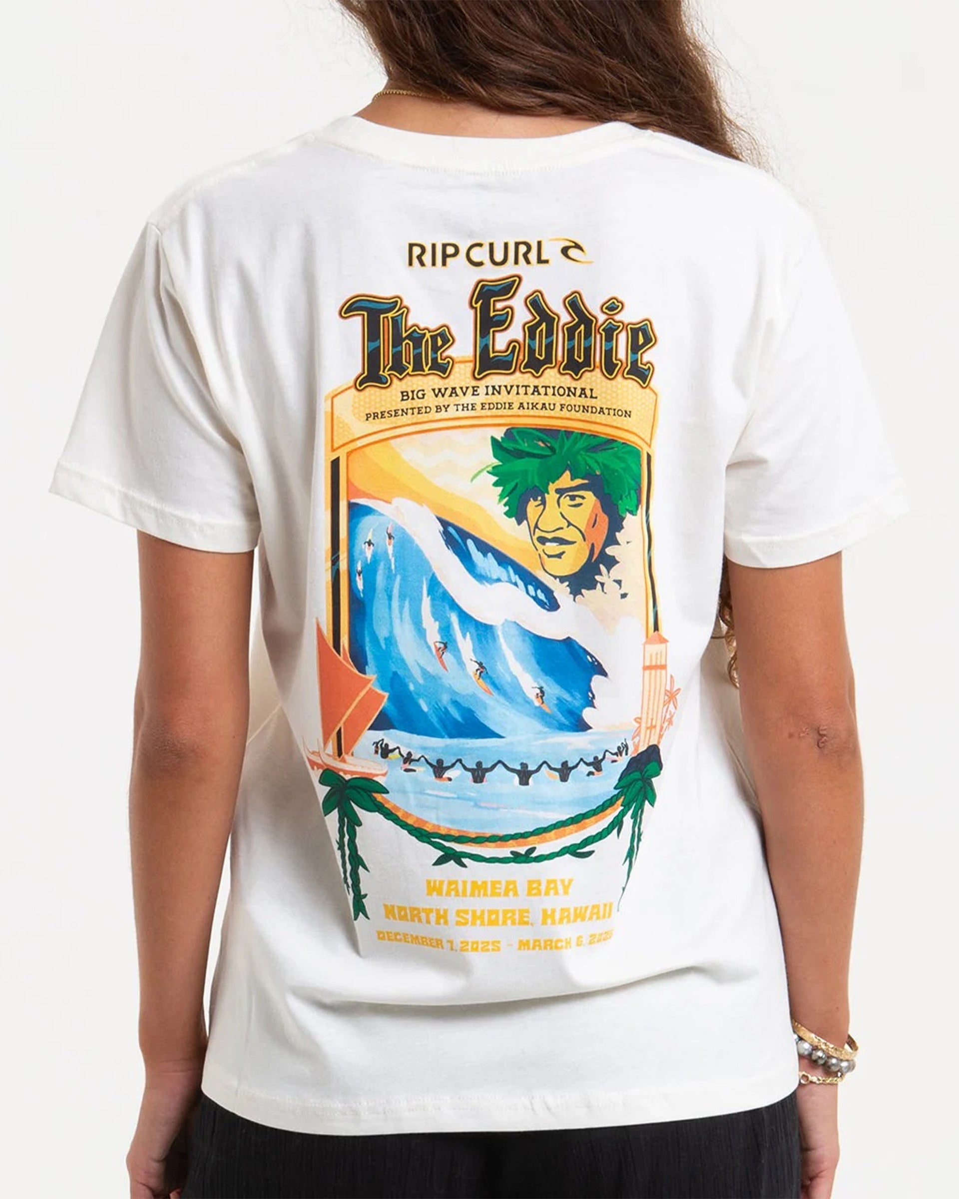 Rip Curl Women's Eddie Would Go Standard Tee - Bone