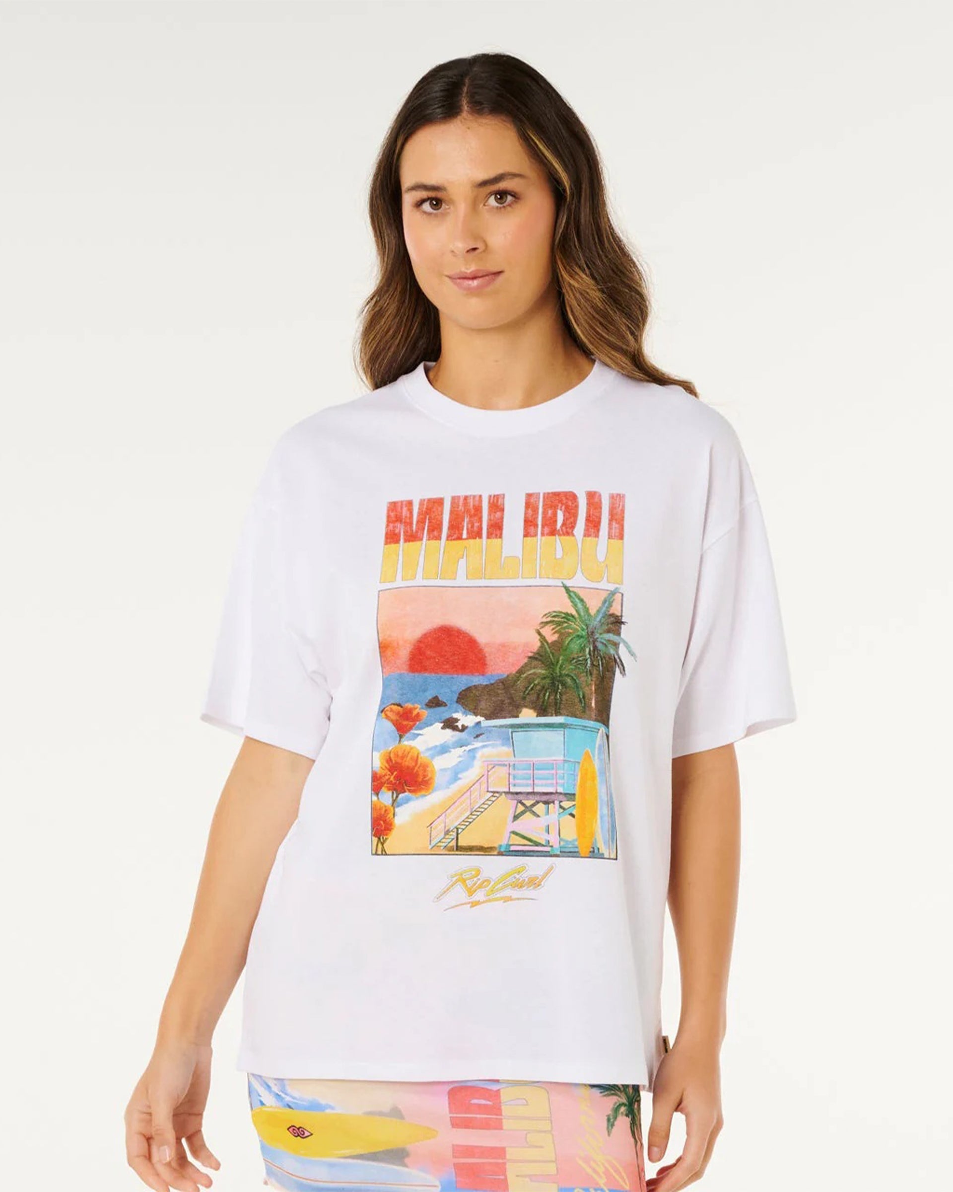 Rip Curl Women's Hayley O Heritage Short Sleeve T-Shirt - Optical White