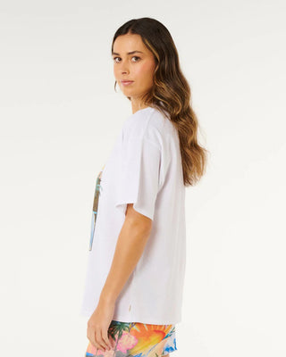 Rip Curl Women's Hayley O Heritage Short Sleeve T-Shirt - Optical White